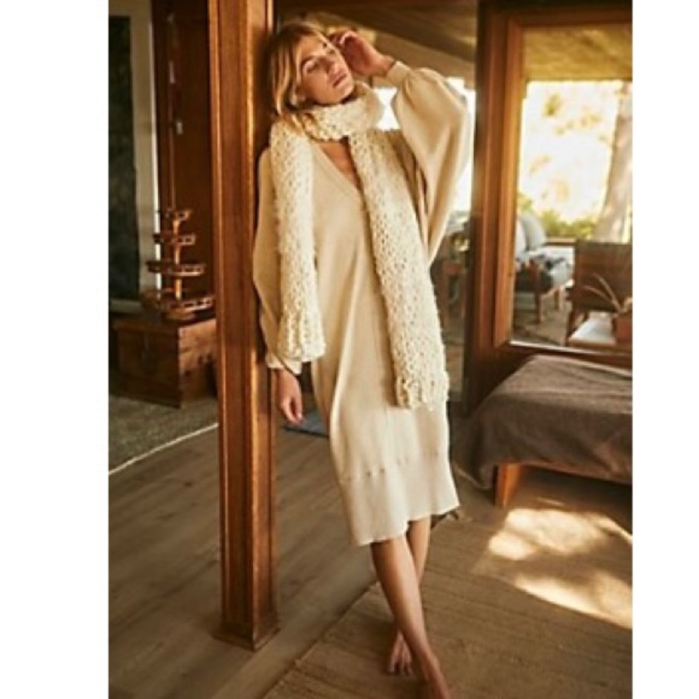 Free People cozy dress. Worn once. Color swaying birch.